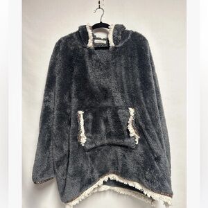 Natural Life Charcoal Fleece Poncho